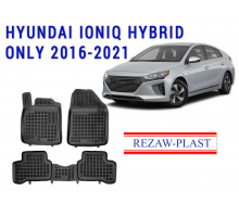 REZAW PLAST Premium Floor Mats for Hyundai Ioniq Hybrid Only 2016-2021 Durable Black 
