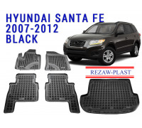 Rezaw-Plast Floor Mats Trunk Liner Set for Hyundai Santa Fe 2007-2012 Black