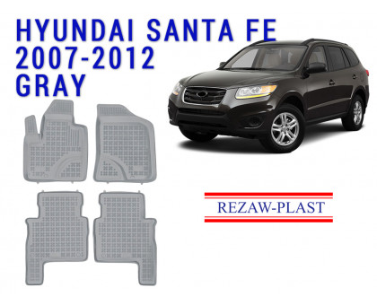 REZAW PLAST Floor Mats for Hyundai Santa Fe 2007-2012 Odorless Gray