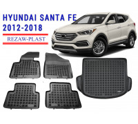 REZAW PLAST Floor Liners Set for Hyundai Santa Fe 2012-2018 Tailored Elastic