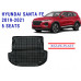 REZAW PLAST Cargo Mat for Hyundai Santa Fe 2019-2021 Custom Fit Black 