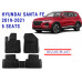 REZAW PLAST Trusted Floor Mats for Hyundai Santa Fe 2019-2021 All Weather Black