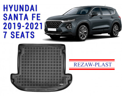 REZAW PLAST Cargo Liner for Hyundai Santa Fe 2019-2021 All Season  Black