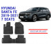 REZAW PLAST Rubber Mats for Hyundai Santa Fe 2019-2021 Odorless Black