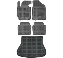 Rezaw-Plast Car Mats for 2010-2016 Hyundai Elantra Floor Mats & Cargo Mat All Weather Black