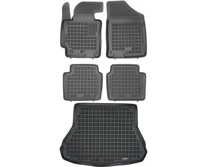 Rezaw-Plast Car Mats for 2010-2016 Hyundai Elantra Floor Mats & Cargo Mat All Weather Black