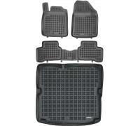 Rezaw-Plast Floor Mats for 2016-2021 Hyundai Ioniq Car Mats & Cargo Mat Hybrid Only Black