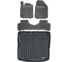 Rezaw-Plast Floor Mats for 2016-2021 Hyundai Ioniq Car Mats & Cargo Mat Hybrid Only Black