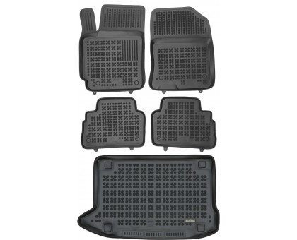 Rezaw-Plast Car Mats for 2018-2022 Hyundai Kona Floor Mats & Cargo Mat All Season Black