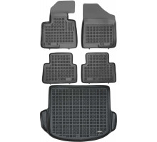 Rezaw-Plast Floor Mats for 2013-2018 Hyundai Santa Fe Car Mats & Cargo Mat All Season Black