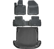 Rezaw-Plast Car Mats Set for 2019-2021 Hyundai Santa Fe Floor Mats & Cargo Mat Black