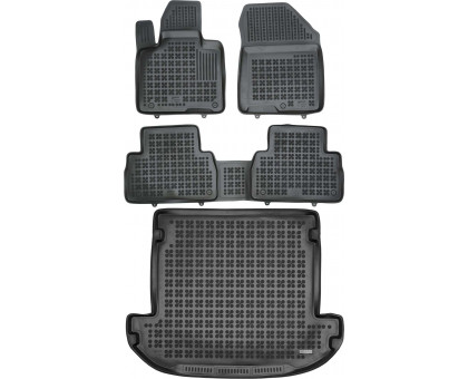 Rezaw-Plast Car Mats Set for 2019-2021 Hyundai Santa Fe Floor Mats & Cargo Mat Black