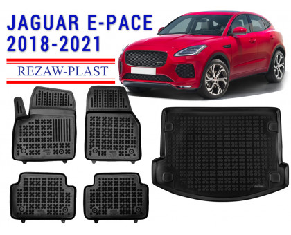REZAW PLAST Vehicle Mats for  Jaguar E-Pace 2018-2021 Molded All Weather Anti Slip Odorless