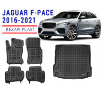  REZAW PLAST Premium SUV Liners Set for Jaguar F-Pace 2016-2021 All Season Black 
