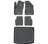 Rezaw-Plast Floor Mats for 2017-2023  Jeep Compass Car Mats & Cargo Mat Waterproof Black