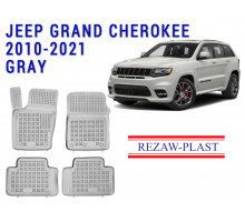 Rezaw-Plast Rubber Floor Mats Set for Jeep Grand Cherokee 2010-2021 Gray