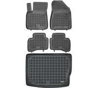 Rezaw-Plast Rubber Floor Mats for 2016-2020 Kia Niro Car Mats & Cargo Mat Hybrid Black