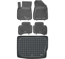 Rezaw-Plast Rubber Floor Mats for 2016-2020 Kia Niro Car Mats & Cargo Mat Hybrid Black