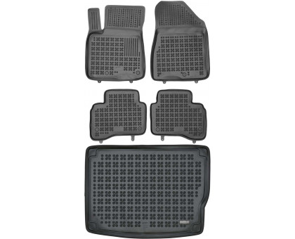 Rezaw-Plast Rubber Floor Mats for 2016-2020 Kia Niro Car Mats & Cargo Mat Hybrid Black