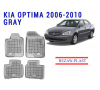 REZAW PLAST Rubber Floor Liners for Kia Optima 2006-2010 Anti-Slip Gray