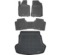 Rezaw-Plast Floor Mats for 2015-2019 Kia Optima Car Mats & Cargo Mat All Season Black