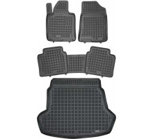 Rezaw-Plast Floor Mats for 2015-2019 Kia Optima Car Mats & Cargo Mat All Season Black