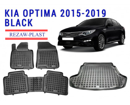 REZAW PLAST Vehicle Mats for Kia Optima 2015-2019 All Season Black