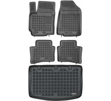 Rezaw-Plast Car Mats for 2012-2017 Kia Rio Floor Mats & Cargo Mat Hatchback Black