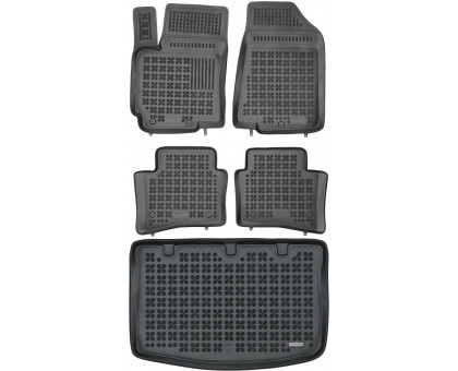 Rezaw-Plast Car Mats for 2012-2017 Kia Rio Floor Mats & Cargo Mat Hatchback Black