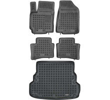 Rezaw-Plast Floor Mats for 2012-2017 Kia Rio Car Mats & Cargo Mat Sedan All Season Black