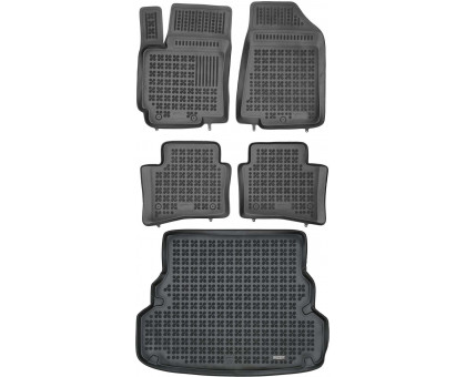 Rezaw-Plast Floor Mats for 2012-2017 Kia Rio Car Mats & Cargo Mat Sedan All Season Black