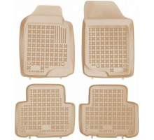 Rezaw-Plast Rubber Floor Mats for 2007-2010 Kia Rondo Car Mats Odorless Beige