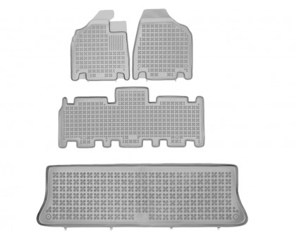 Rezaw-Plast Rubber Floor Mats for 2006-2014 Kia Sedona Car Mats Tailored Gray