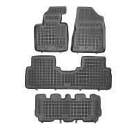 Rezaw-Plast Rubber Floor Mats for 2016-2020 Kia Sorento Car Mats Waterproof Black