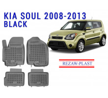 Rezaw-Plast  Rubber Floor Mats Set for Kia Soul 2008-2013 Black