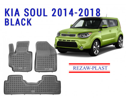 REZAW PLAST Vehicle Mats for Kia Soul 2014-2018 Waterproof Black