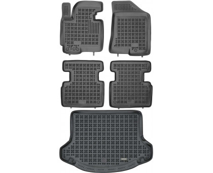 Rezaw-Plast Floor Mats for 2011-2015 Kia Sportage Car Mats & Cargo Mat Anti-Slip Black