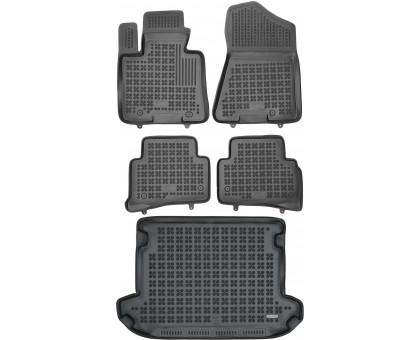 Rezaw-Plast Car Mats Set for 2017-2021 Kia Sportage Floor Mats & Cargo Mat Durable Black