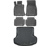 Rezaw-Plast Rubber Floor Mats for 2018-2023 Kia Stinger Car Mats & Cargo Mat Black