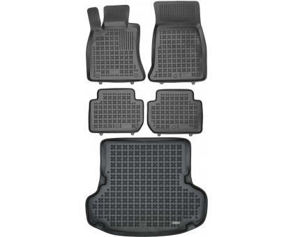 Rezaw-Plast Rubber Floor Mats for 2018-2023 Kia Stinger Car Mats & Cargo Mat Black