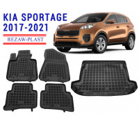 Rezaw-Plast Floor Mats Trunk Liner Set for Kia Sportage 2017-2021 Black