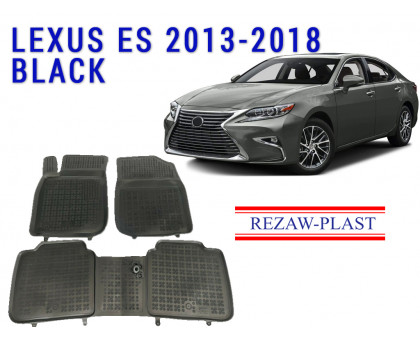 Rezaw-Plast  Rubber Floor Mats Set for Lexus ES 2013-2018  Black