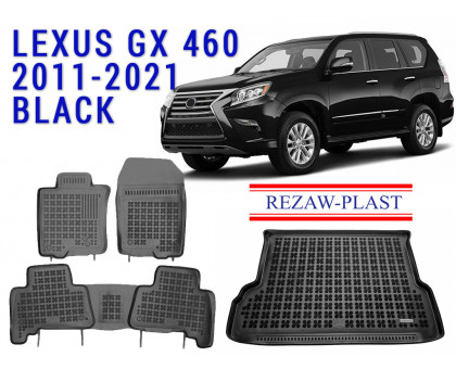 REZAW PLAST Floor Mats Set for Lexus GX 460 2011-2021 Odorless Black