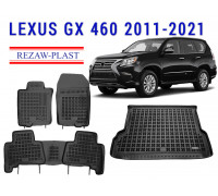 Rezaw-Plast Floor Mats Trunk Liner Set for Lexus GX 460 2011-2021 Black