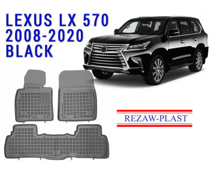 REZAW PLAST Rubber Car Mats for Lexus LX 2008-2020 Waterproof Easy Care Custom Fit