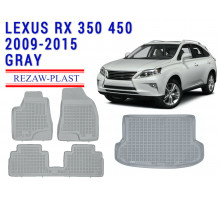 Rezaw-Plast  Floor Mats Trunk Liner Set for Lexus RX 350 450 2009-2015 Gray