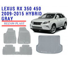 Rezaw-Plast  Floor Mats Trunk Liner Set for Lexus RX 350 450 2009-2015 Hybrid Gray