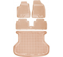 Rezaw-Plast Car Mats Set for 2004-2009 Lexus RX Floor Mats & Cargo Mat Anti-Slip Beige