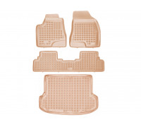 Rezaw-Plast Rubber Floor Mats for 2009-2012 Lexus RX Car Mats & Cargo Mat Beige