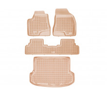 Rezaw-Plast Rubber Floor Mats for 2009-2012 Lexus RX Car Mats & Cargo Mat Beige